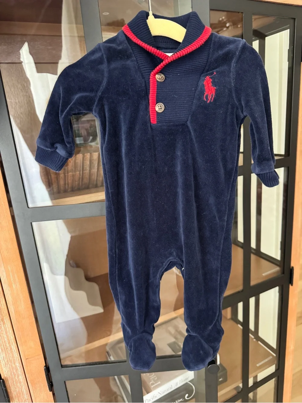 Ralph Lauren bundle baby boy coverall velour embroidered logo hoodie footies